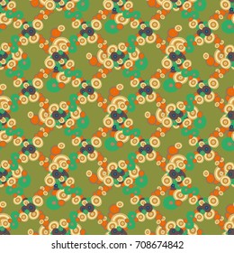 Seamless texture with colored circle pattern for background.