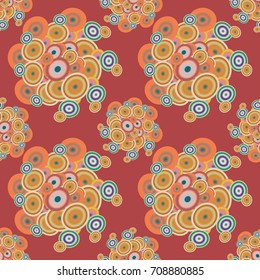 Seamless texture with colored circle pattern for background.