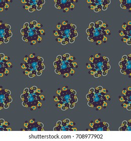 Seamless texture with colored circle pattern for background.