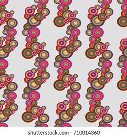 Seamless texture with colored circle pattern for background.