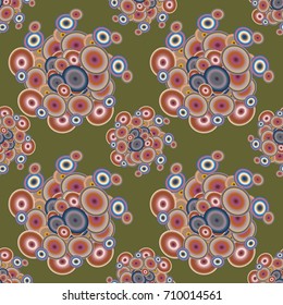 Seamless texture with colored circle pattern for background.