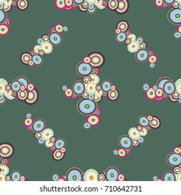 Seamless texture with colored circle pattern for background.