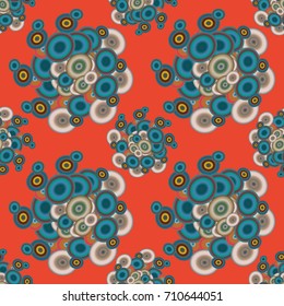 Seamless texture with colored circle pattern for background.