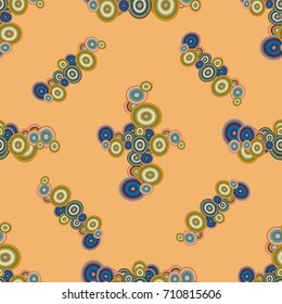 Seamless texture with colored circle pattern for background.