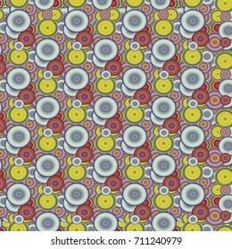 Seamless texture with colored circle pattern for background.