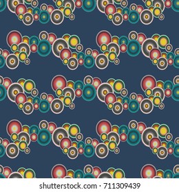 Seamless texture with colored circle pattern for background.