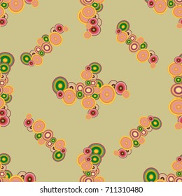 Seamless texture with colored circle pattern for background.