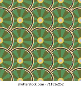 Seamless texture with colored circle pattern for background.