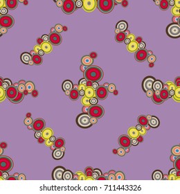 Seamless texture with colored circle pattern for background.