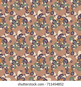 Seamless texture with colored circle pattern for background.