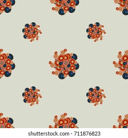 Seamless texture with colored circle pattern for background.