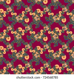 Seamless texture with colored circle pattern for background.