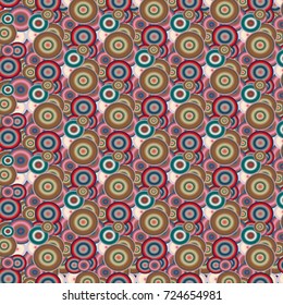 Seamless texture with colored circle pattern for background.