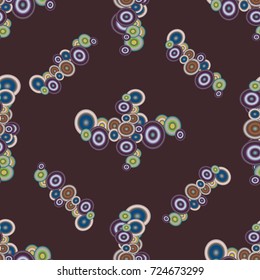 Seamless texture with colored circle pattern for background.