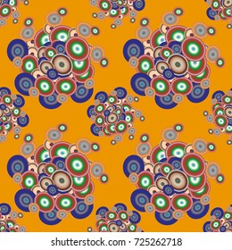 Seamless texture with colored circle pattern for background.