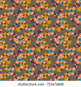Seamless texture with colored circle pattern for background.