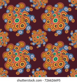 Seamless texture with colored circle pattern for background.
