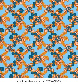 Seamless texture with colored circle pattern for background.