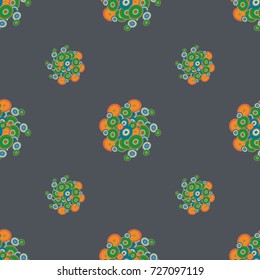 Seamless texture with colored circle pattern for background.