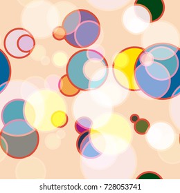 Seamless texture with colored circle pattern for background.