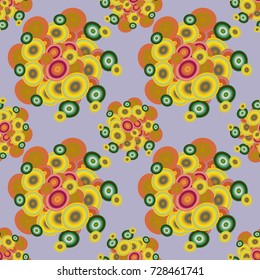 Seamless texture with colored circle pattern for background.