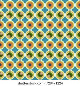 Seamless texture with colored circle pattern for background.