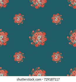 Seamless texture with colored circle pattern for background.