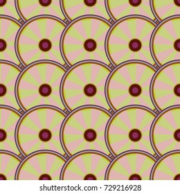 Seamless texture with colored circle pattern for background.