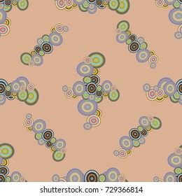 Seamless texture with colored circle pattern for background.