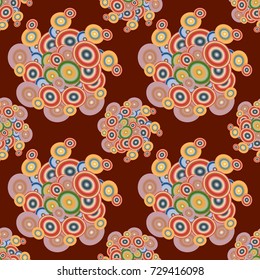 Seamless texture with colored circle pattern for background.