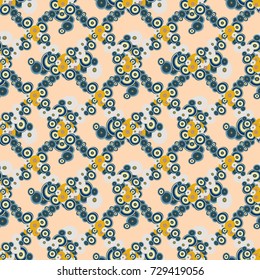 Seamless texture with colored circle pattern for background.