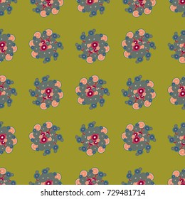 Seamless texture with colored circle pattern for background.