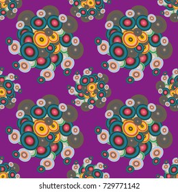 Seamless texture with colored circle pattern for background.
