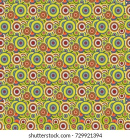 Seamless texture with colored circle pattern for background.