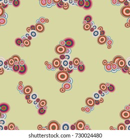 Seamless texture with colored circle pattern for background.