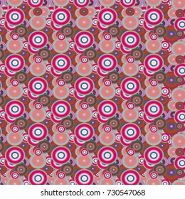 Seamless texture with colored circle pattern for background.