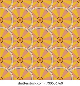 Seamless texture with colored circle pattern for background.