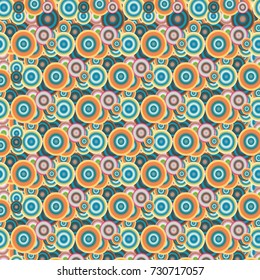 Seamless texture with colored circle pattern for background.