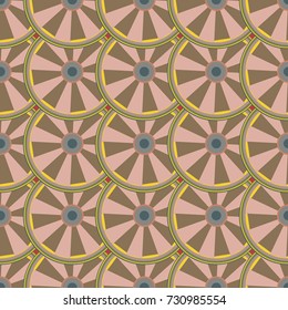 Seamless texture with colored circle pattern for background.