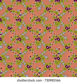 Seamless texture with colored circle pattern for background.