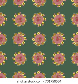 Seamless texture with colored circle pattern for background.