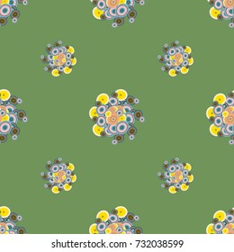 Seamless texture with colored circle pattern for background.