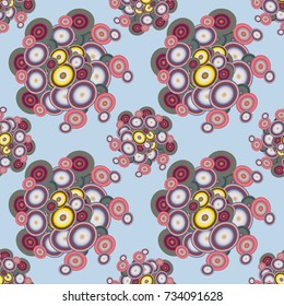 Seamless texture with colored circle pattern for background.