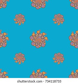 Seamless texture with colored circle pattern for background.