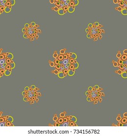 Seamless texture with colored circle pattern for background.