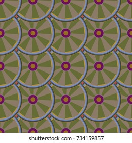 Seamless texture with colored circle pattern for background.