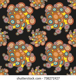 Seamless texture with colored circle pattern for background.