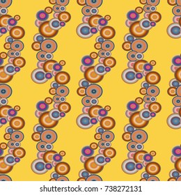 Seamless texture with colored circle pattern for background.