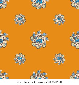 Seamless texture with colored circle pattern for background.