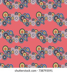 Seamless texture with colored circle pattern for background.